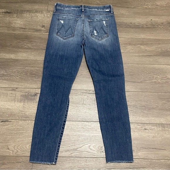 Mother Denim Blue Jeans High Waisted Looker Ankle Fray Jeans Distressed Sz 28 - Picture 3 of 12